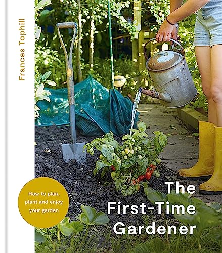 Book cover: person watering plants with a watering can in a garden.