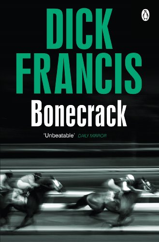 Book cover for "Bonecrack" by Dick Francis, featuring a horse race.