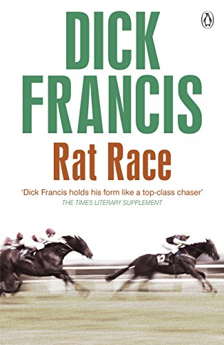 Book cover for Rat Race by Dick Francis featuring jockeys racing horses on a track.
