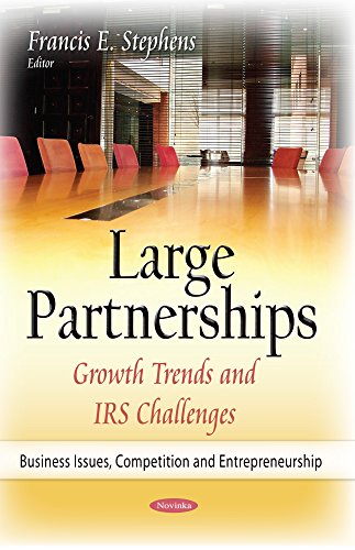 Book cover for "Large Partnerships" with a conference room image.
