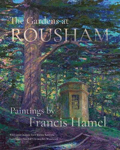 Book cover featuring an impressionistic painting of a stone garden structure beneath large trees.