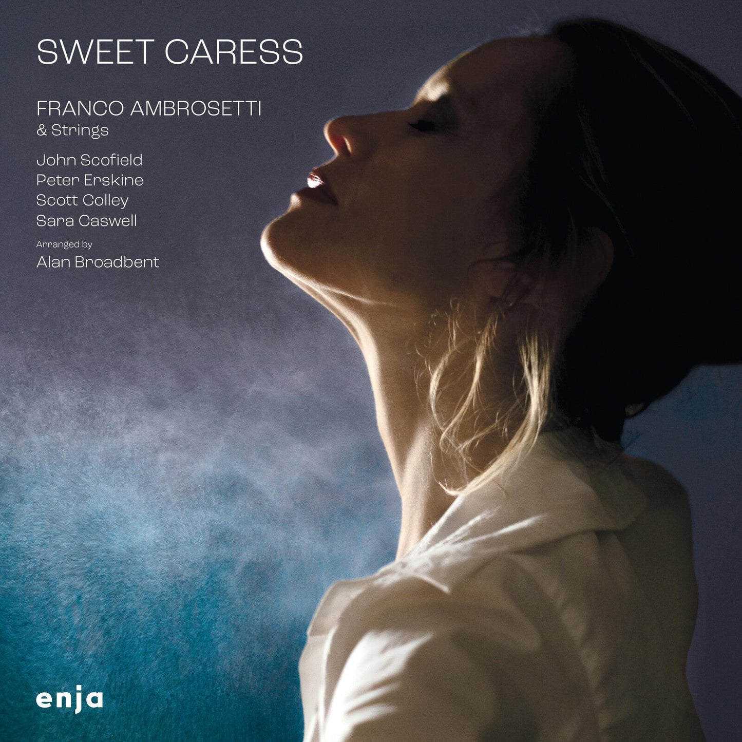 Album cover for "Sweet Caress" by Franco Ambrosetti, featuring a woman’s profile.