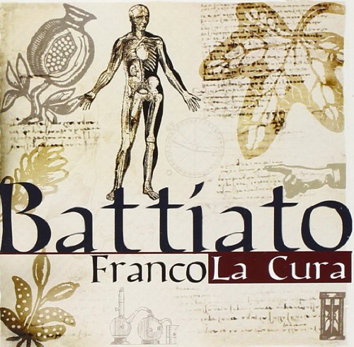 CD cover for Franco Battiato’s “La Cura” with anatomical drawings and text.