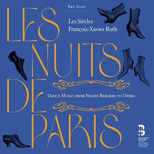 CD cover with blue background, yellow text, and illustrations of vintage shoes.