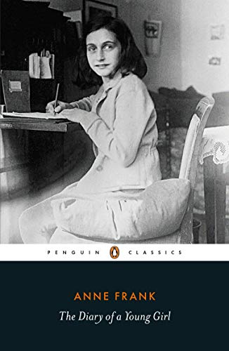 Black and white book cover featuring a young girl writing at a desk.