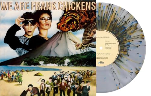 Album cover for Frank Chickens’ “We Are Frank Chickens” with clear splatter vinyl.