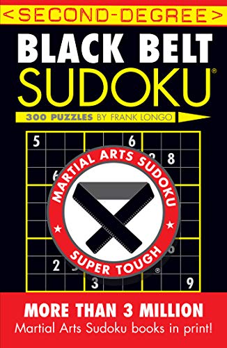 Sudoku book cover with black belt symbol and partially filled grid.