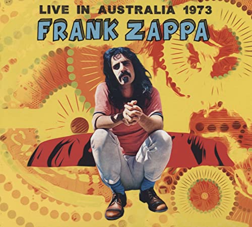 Frank Zappa album cover: portrait with psychedelic orange and red background.