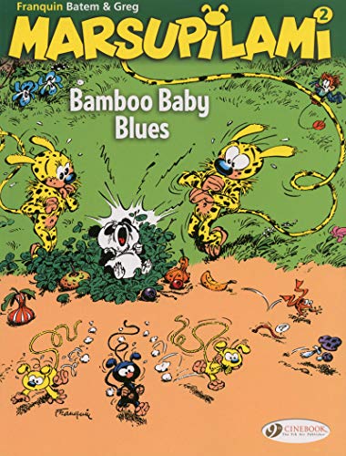 Comic book cover featuring Marsupilami characters and a baby panda in a jungle setting.