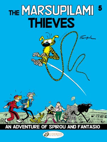Cover of "Spirou & Fantasio Vol. 5" featuring a marsupilami and characters running.