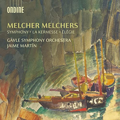 CD cover with abstract painting of boats and orchestral text.