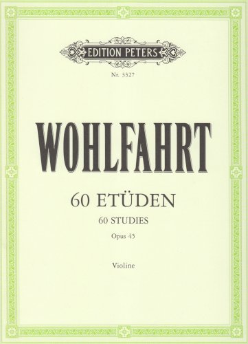 Sheet music cover: "Wohlfahrt 60 Etüden, Opus 45" for violin.