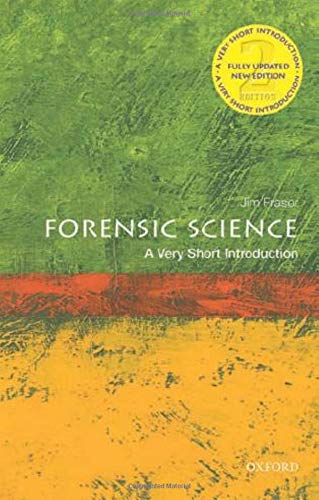 Book cover: "Forensic Science: A Very Short Introduction" with abstract art.