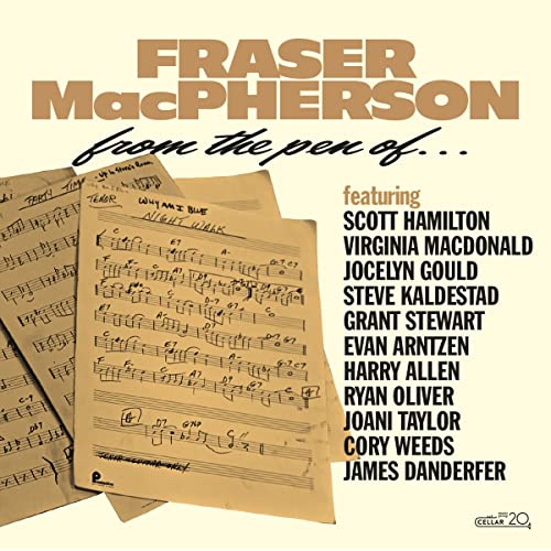 CD cover for Fraser Macpherson’s “From The Pen Of…” with sheet music.