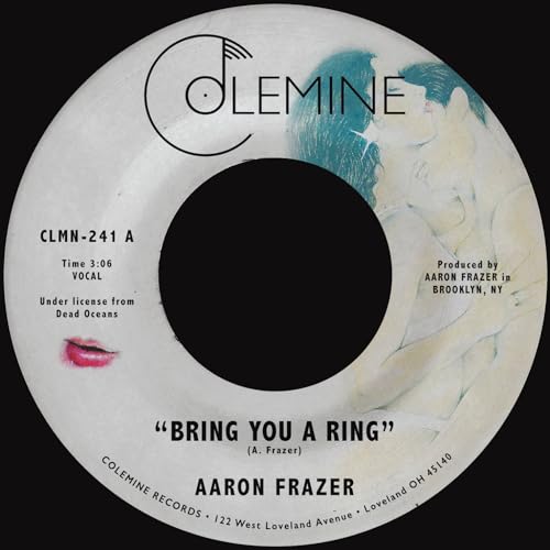 Vinyl record label for Aaron Frazer's Bring You A Ring with Colemine Records branding.
