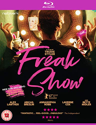 Freak Show" Blu-ray cover with actors around a vanity mirror and pink text.