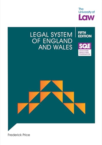 Book cover: "Legal System of England and Wales, Fifth Edition" with orange triangles.