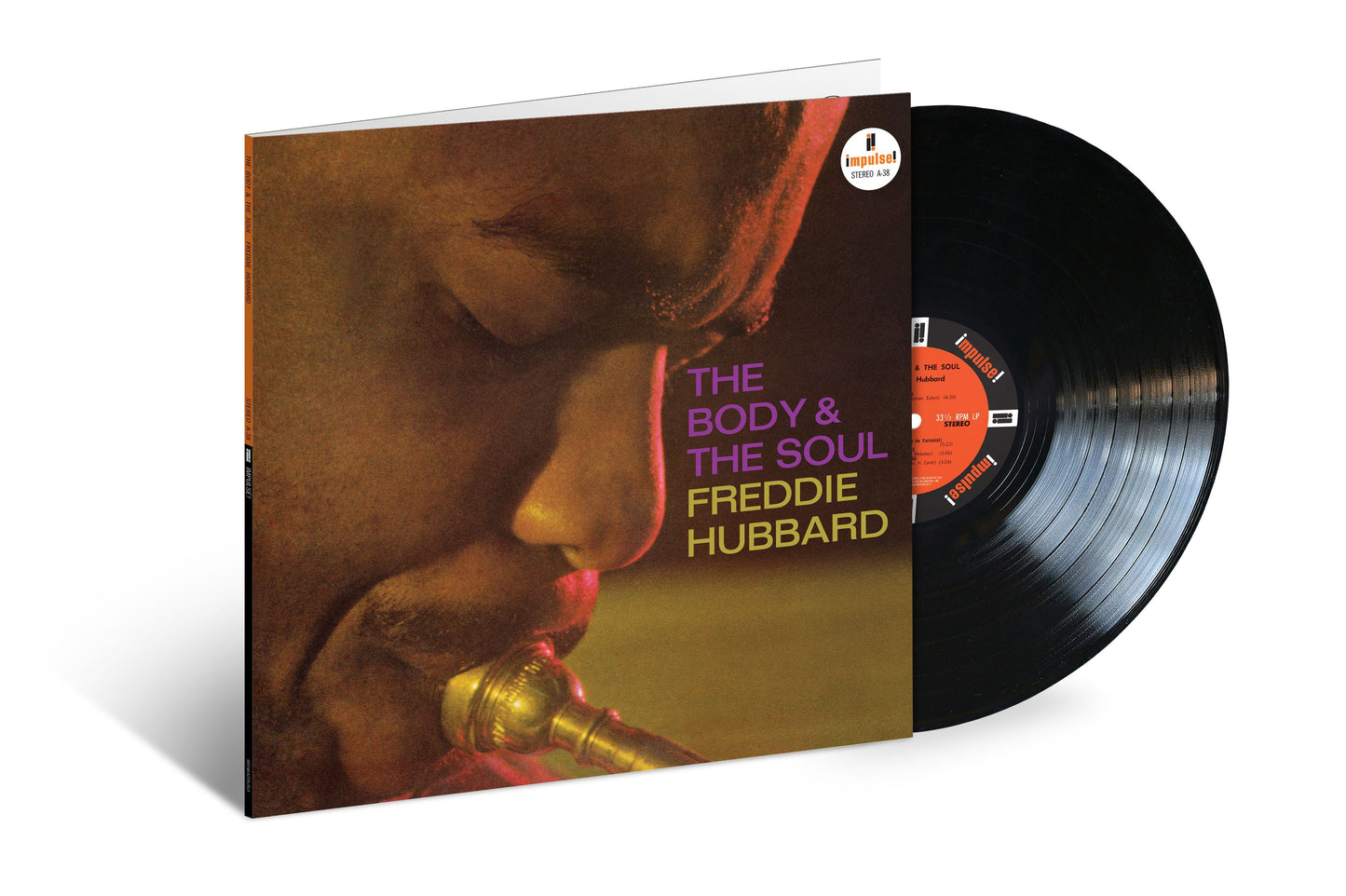 Freddie Hubbard's "The Body & The Soul" vinyl record with portrait cover.