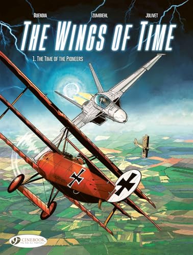 Book cover depicting vintage and modern airplanes in a stormy sky.