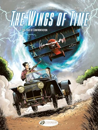Comic book cover featuring a vintage car and a biplane emerging from a portal.