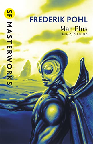 BookBok cover for Man Plus by Frederik Pohl featuring a metallic humanoid alien.