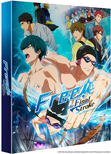 Blu-ray cover for anime "Free! Final Stroke - Part 1" featuring swimmers.