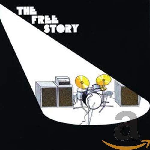Album cover for "The Free Story" featuring a drum kit and amplifiers.