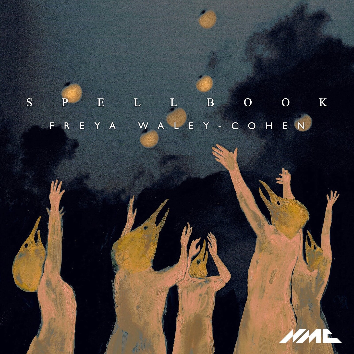 Album cover: figures with bird heads reaching towards floating orbs.