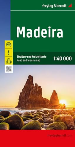 Madeira road and leisure map cover with coastal landscape image.