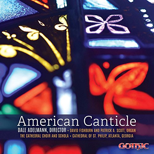 CD cover: stained glass window with text "American Canticle" below.