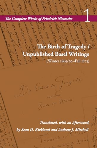Book cover: Nietzsche’s “The Birth of Tragedy” volume one, with handwritten text.