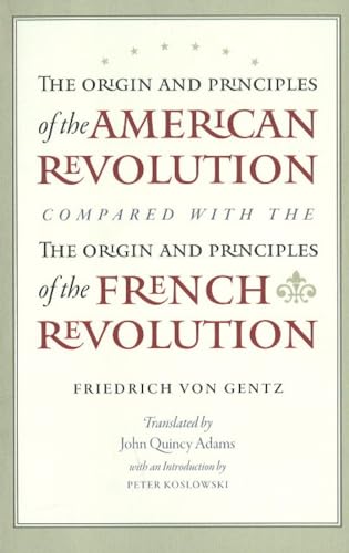 Book cover with red text comparing American and French Revolutions.