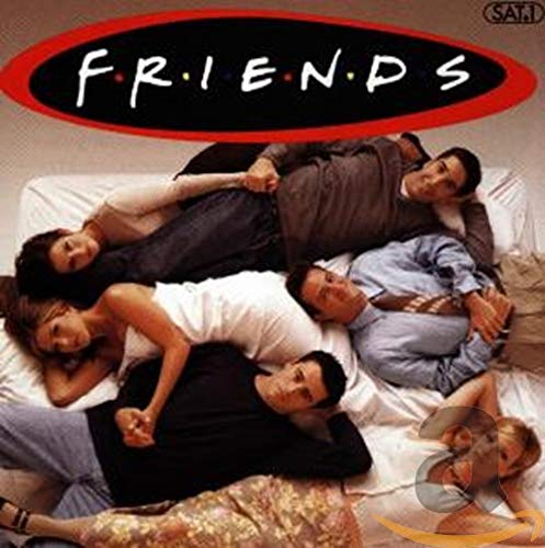 Friends" TV soundtrack CD cover with the cast lounging on a couch.