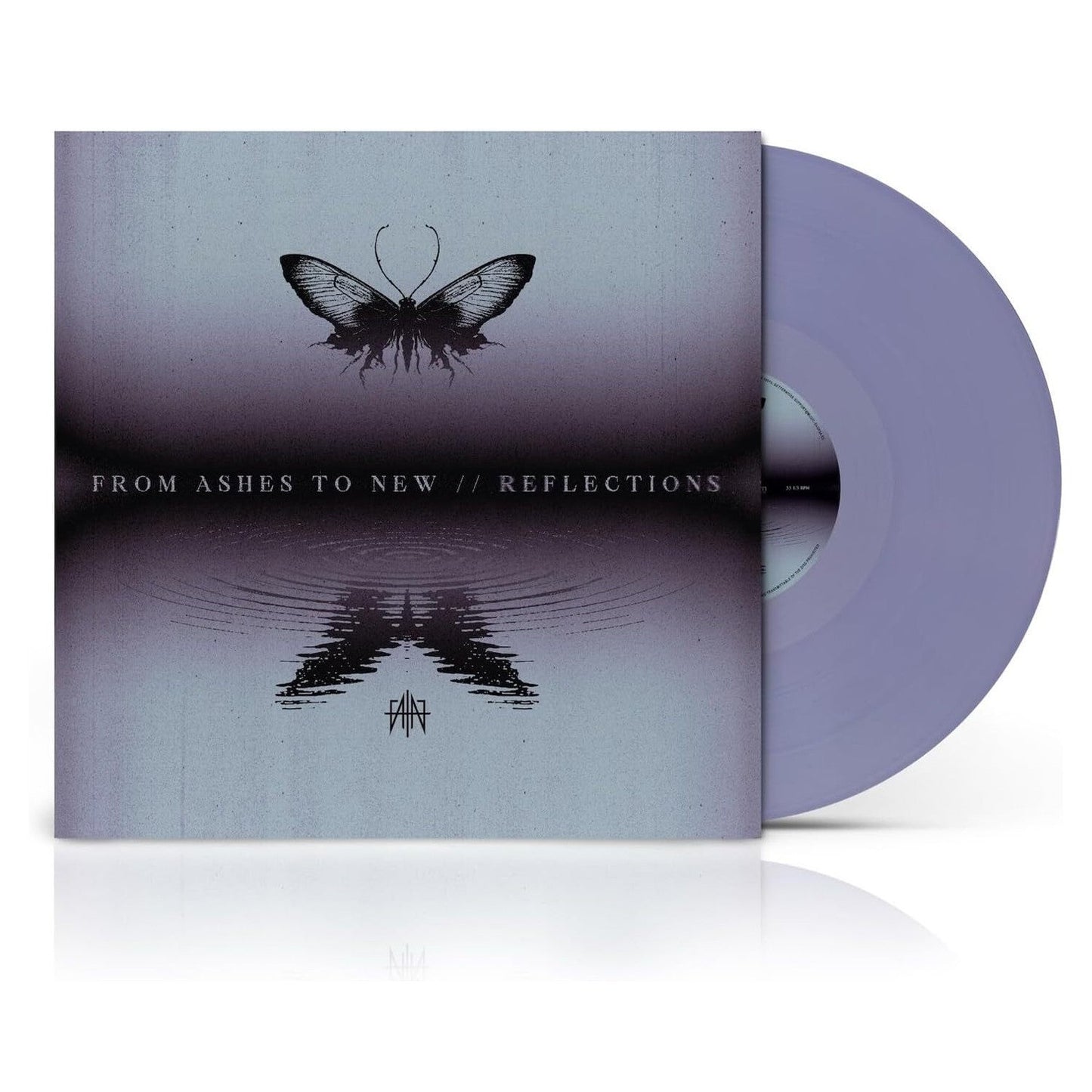 Purple vinyl record with butterfly and tree reflection artwork.