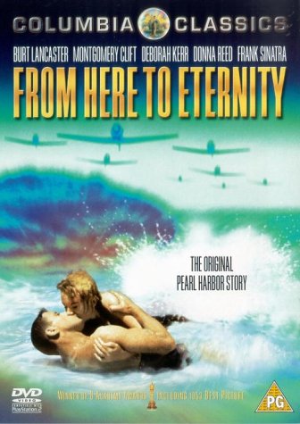 From Here To Eternity" DVD cover with a couple embracing in waves.