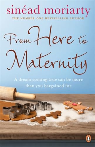 Book cover: “From Here to Maternity” with baking tools and cookies.