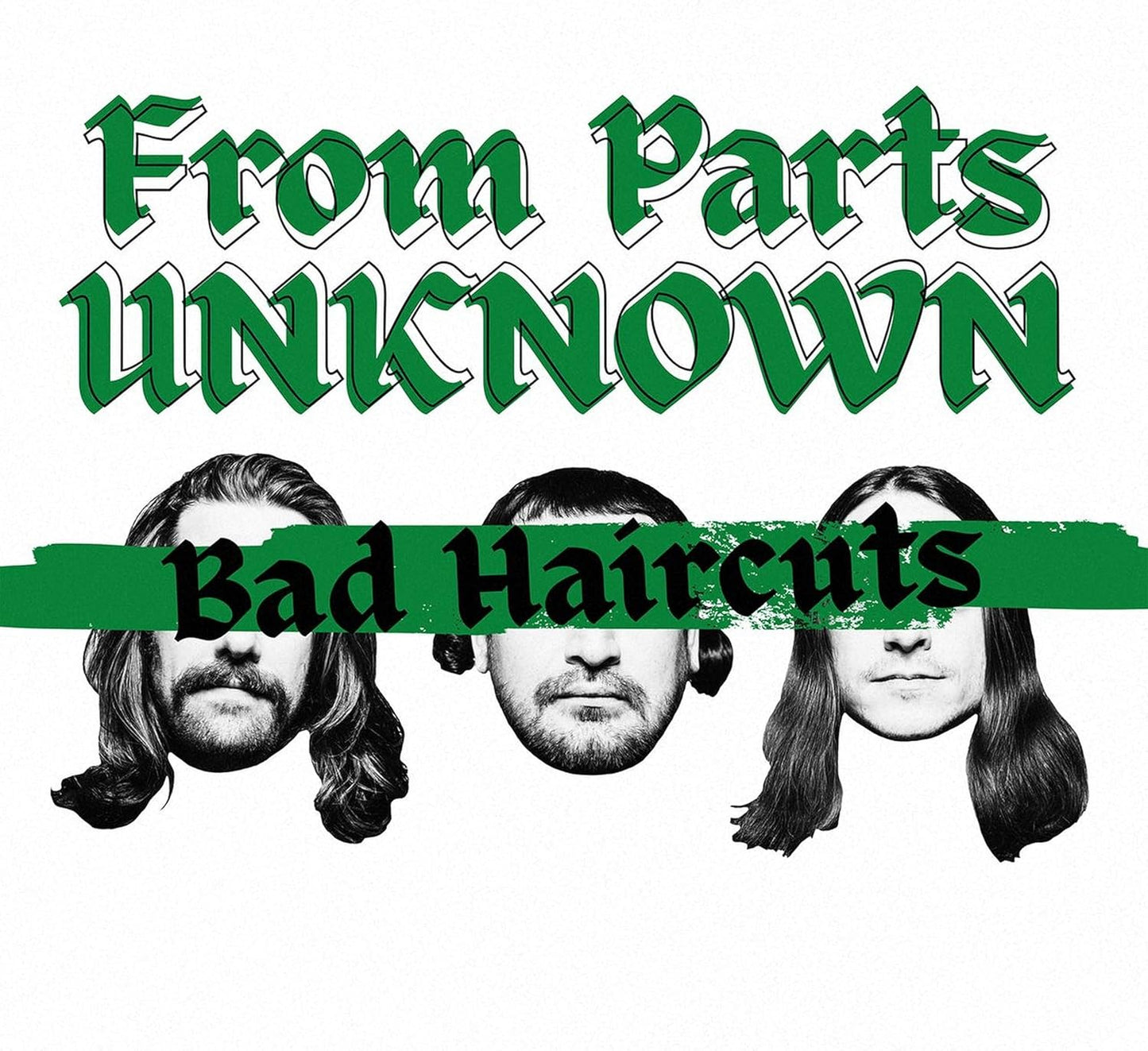Vinyl record of āBad Haircutsā by From Parts Unknown, with barcode.