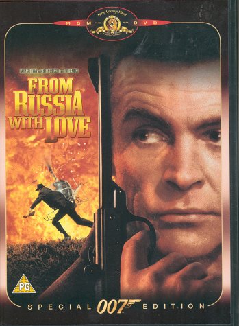 From Russia With Love" DVD cover featuring Sean Connery as James Bond.