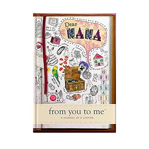Floral-decorated journal titled "Dear Nana, From You To Me" with ribbon bookmark.