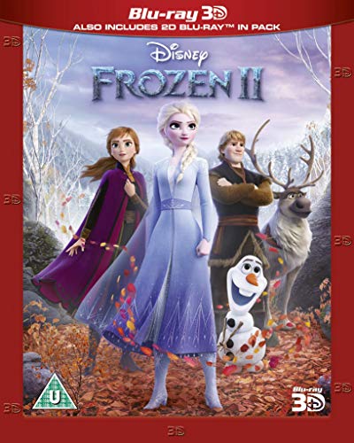 Frozen 2 Blu-ray 3D cover featuring Anna, Elsa, Kristoff, Sven, and Olaf.