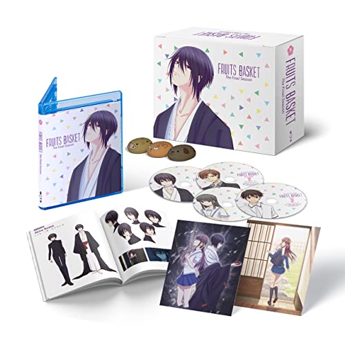 Fruits Basket Season 3 Limited Edition Blu-ray set with box, discs, artbook, and prints.