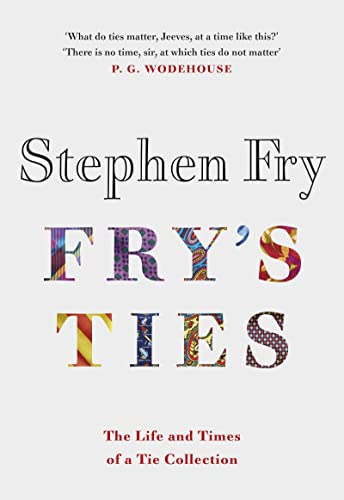 Book cover titled Fry's Ties by Stephen Fry with patterned letters on a background.