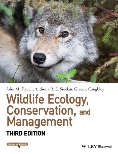 Book cover featuring a wolf with the title "Wildlife Ecology, Conservation, and Management.