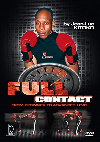 DVD cover featuring a martial artist with red boxing gloves, text “Full Contact”.