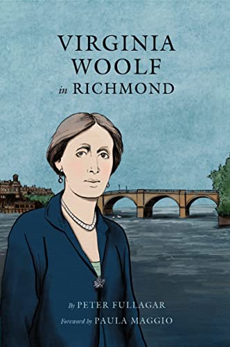 Book cover: portrait of Virginia Woolf with Richmond bridge in background.