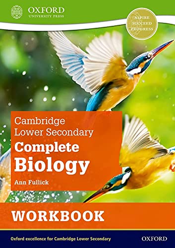 Biology workbook cover with a kingfisher in flight, Oxford University Press.