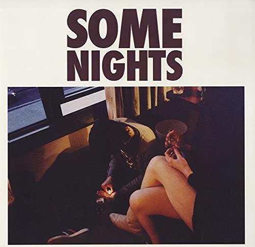 Album cover for Fun’s “Some Nights” featuring people in a dimly lit room.