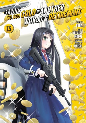 Manga cover: young woman with a gun, surrounded by gold coins.