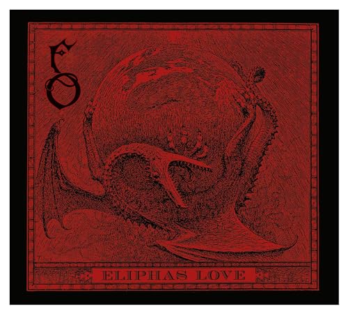 Red album cover with detailed, dark etching of a monstrous creature.