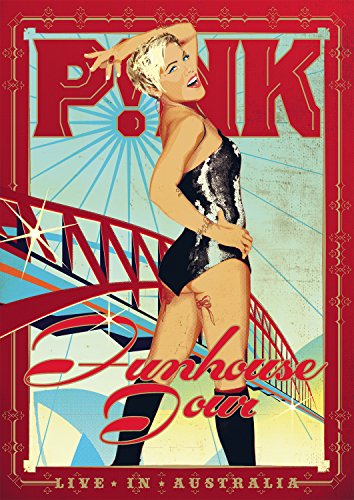 Pink concert DVD cover featuring the singer in a carnival setting.